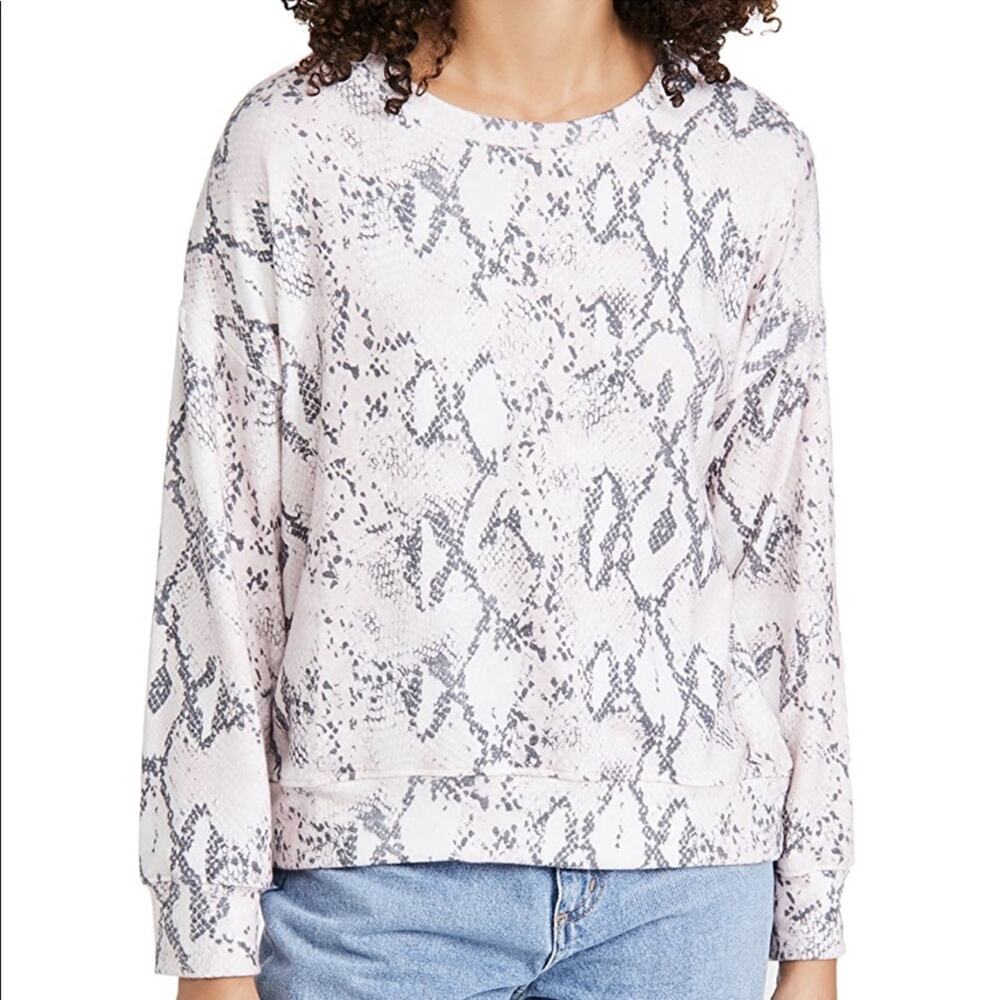 Sundry Python Snake Print Pullover Sweatshirt Pin… - image 2